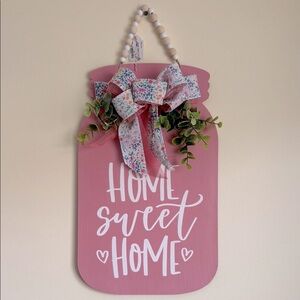 NWT Pink Home Sweet Home Wall Decor